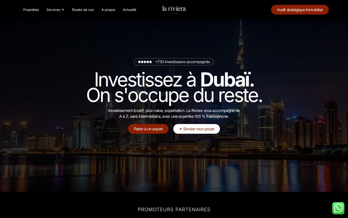Site web réalisé pour La Riviera Real Estate, Immobilier / Investissement