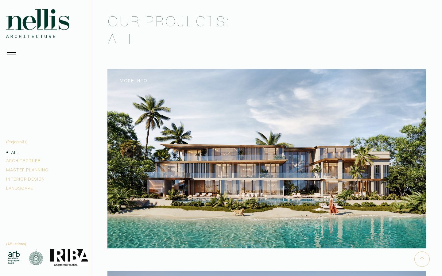 Site web réalisé pour Nellis Architecture, Architecture & Design